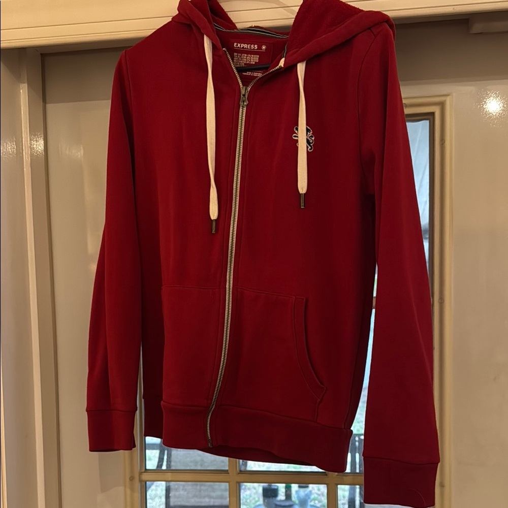 Express Red Zip-Up Hoodie